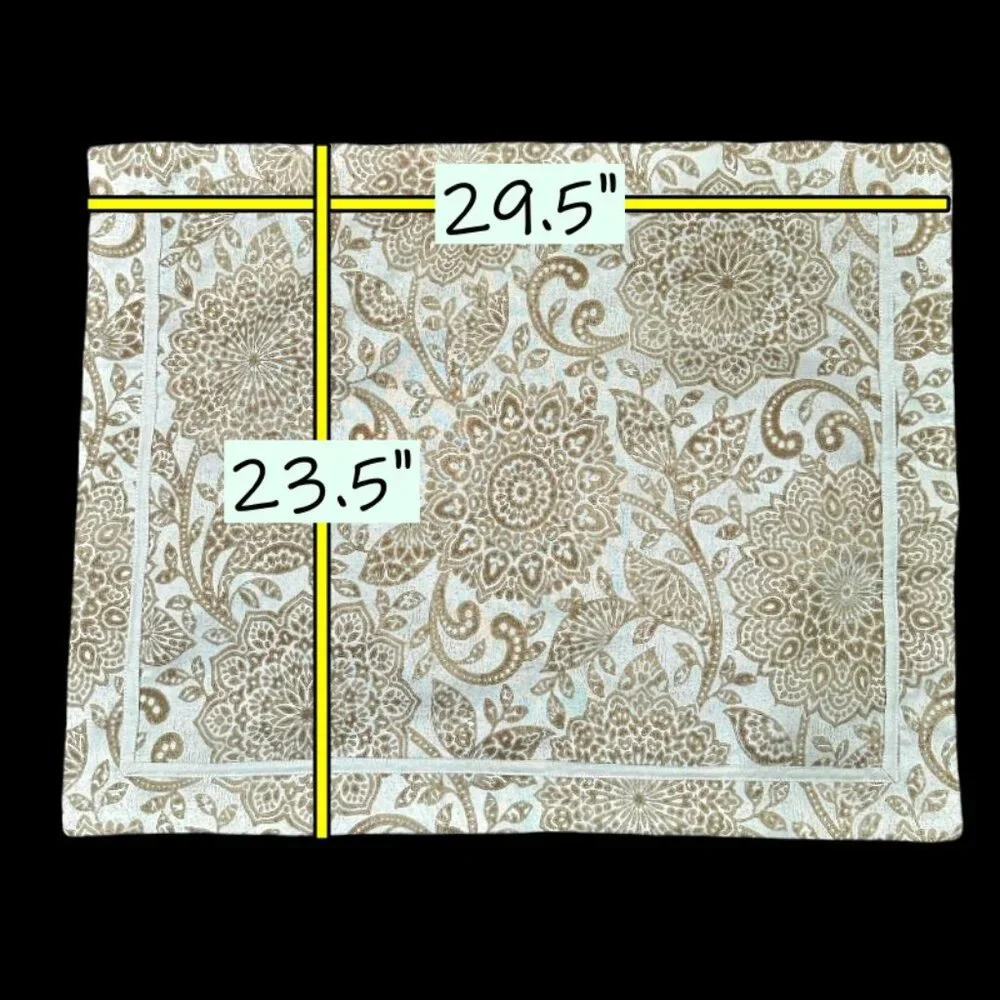 One (1) Madison Park Signature Tan and Cream Floral Pillow Sham 23.5 x 29.5 Inch